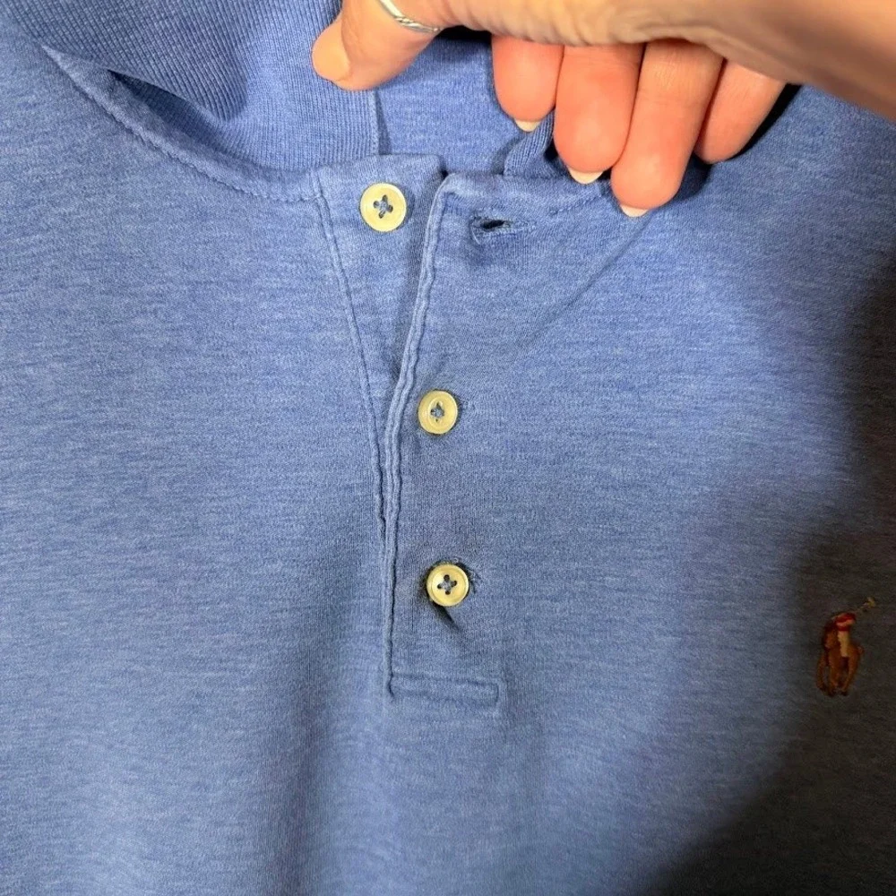 Polo Ralph Lauren Mens XL Classic Fit Blue Heather Short Sleeve Polo Shirt Prep